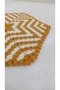 Hand Knitted Hexagonal Dowry Washcloth - Mustard Yellow White Crochet Bath Washcloth - 3