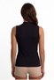 Women's Bamboo High Neck Tank Top Soft Textured Breathable Shiny Fabric White Tank Top - 3