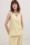Yellow Linen Blend Double-Breasted Women's Vest