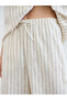 Off White Striped Shirt and Wide Leg Pants Set - 6