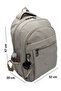 School Backpack Suitable for Middle and High School Students, Water-Resistant Beige Color School Bag 2300 - 3