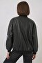 Women's Bomber Collar Printed Black Jacket - 5