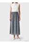Green Elastic Waist Floral Belmando Flared Skirt - 2