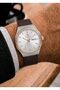 Men's Brown Leather Cord White Dial Calendar Wristwatch 2 Years Warranty - 2