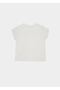 Girl's Stone Embroidered T-Shirt Cream 854 - 3