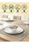 46 Pcs Opal ware Dinner set 6 x Dinner plate 6 x Dessert plate 6 x Soup plate 6 x Bowl 6 x Soup spoon 6 x Cup 6 x Saucer 1 x Serving bowl 1 x Serving Plate 2 x Ladle Dishwasher Microwave safe - 3