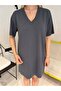 Anthracite V-Neck Modal Dress - 4