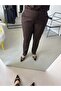 Brown Big Size Carrot Pants with Elastic Waist - 8