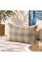 Jute Throw Pillow Cover Straw Throw Pillow Blue Square Striped Linen Throw Pillow Cover Decorative Throw Pillow Cover - 2