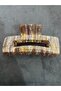 Women's Bone Patterned Oversized Hair Clip Clasp Barrette Transparent Glitter Hair Accessory Jewelry Gem 8 cm - 3