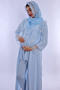 Hijab-Friendly Adjustable Waist Elasticated Maternity Pajama Set with Dress Effortt - Blue - 7