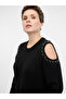Rochie pulover de damă, neagră - 8
