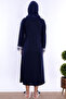 Effortt Maternity and Postpartum Nightgown Set with Soft Texture, Breastfeeding Feature, and Hijab - Navy Blue - 4