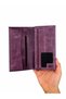 Women's Genuine Crazy Leather Long Wallet with Phone Compartment and Card Holder in Purple - 8