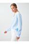 Light Blue Judge Collar Long Sleeve Striped Shirt - 4