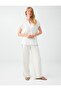 Off-White Stripe Print Detailed Elastic Waist Trousers