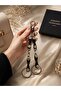 Leather Keychain with Carabiner Double Ring 20 cm