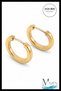 16 mm Surgical Steel Sectioned Bar Anti-Tarnish Hoop Earrings Gold Color Non-Allergenic - 2