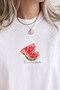 Women's Oversize T-Shirt Watermelon Mood Printed White – Crew Neck, Comfortable Fit, 100% Cotton - 2