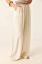 Women's Ethnic Patterned Linen Loose Trousers Cream - 2