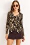 Women's Side Buckle Blouse Leopard