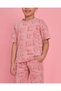 Girls Pink Printed T Shirt And Trouser Set - 4