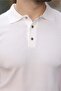 White Snap Closure Polo Collar Knitwear Men's T-Shirt E7493 - 3