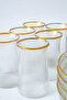 Sultan Cam Gold Gilded 18 Piece Tea Set Cake Set for 6 People |   Tea Cup and Cake Plate Set - 5