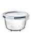 Food container with lid, round glass/plastic600 ml