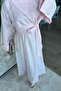 Pink Collar Detailed Poplin Dress - 4