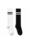 2 Pairs of Striped Below-The-Knee College & Tennis Socks Set 🖤 🤍 - 2