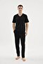 Kly 26407 Men's 100% Cotton V-Neck Half-Sleeved Plus Size Pajama Set - 4
