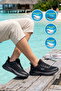 Black-Dark Gray Memory Sole Imported Mesh Lightweight Flexible Men's Sports Shoes Relaxon m