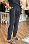 Black Modal Fabric Pants-Blouse Set - 2