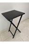 Modern Black Foldable Table – Durable Melamine & Iron Multipurpose Desk for Home, Office, and Dining – Space-Saving & Sturdy (45L x 45W x 80H cm)
