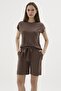 Women's Short Sleeve Coffee Pajama Set C6T9N512 - 2