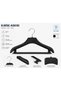 28 cm Children's Suit Hanger Black Plastic Clothes Hanger with Trouser Bar - 4