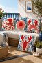 Red Sea Creatures Patterned 4-Piece Throw Pillow Cover Set - 2