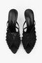 Judith Black Satin Open Toe Detailed Caged Women's Heeled Slippers - 5