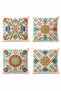 Artistic Flowers Patterned 4-Piece Throw Pillow Cover Set - 3