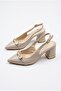 35902 Comfortable Buckle Detailed 6 cm Heel Height Women's Shoes - 7