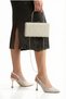 Stone and Pearl Embellished Open-Back Heeled Evening Dress Color Shoes and Bag Set - 2