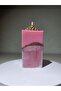 Pink Pillar Candle with Gold Textured Top - 3