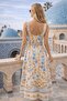 Square Neck Buttoned Long Belted Dress - 3