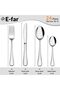 E-far 24-Piece Silverware Set, Stainless Steel Flatware Cutlery Set Eating Utensils for 6, Spoons Forks Knives to Home Kitchen, Tableware for Dinner, Simple Design & Mirror Finish, Dishwasher Safe - 2
