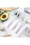 PINKE 4 Pack Portable Travel Utensils Set with Case Reusable Stainless Steel Silverware Flatware - 3