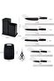 19-Piece Cooking Utensils Set With Heat Resistant Silicone Spatulas, 6 Sharp Knives, and 2 Cutting Boards (Black) - 6