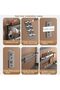 Wall Mount Knife Holder, Kitchen Utensil Hanger with 10 Hooks, 50CM Grey Storage Rack - 4