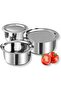 3pc Tope Set 1.4 L, 1.8 L & 2.2 L with lid (Induction Friendly)