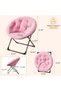Folding Saucer Chair - Faux Fur Soft and Comfortable - Ideal for Bedroom, Living Room, Dormitory - Sturdy Frame - Suitable for Adults, Teens and Children - 2